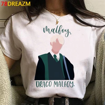 Draco Malfoy vasaros top moterų harajuku kawaii ulzzang pora spausdinti derliaus marškinėlius (t-shirt estetines