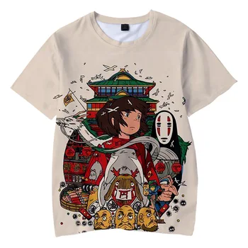 Dvasia Toli Vaikiški marškinėliai Studio Ghibli Hayao Miyazaki 3D T Shirt Grafikos Tees Berniukų/mergaičių Animacinių Juokinga Marškinėlius Vaikų Drabužiai