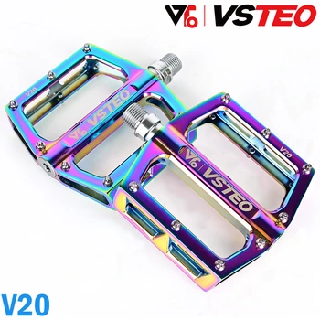 Dviračio Pedalus VSTEO V20 Ultralight Aliuminio Lydinio Spalvingas Tuščiavidures Anti-Slydimo Guolių Kalnų Dviračių Priedai MTB Pedalai