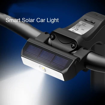 Dviračių Saugos Perspėjimo Lemputė Smart Šviesos Jutiklis Saulės LED Žibintai Vandeniui LED Dviračių Standarto Dviračių Naktį Šviesos