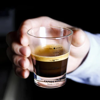 Espresso unciją taurės pyro stiklo matavimo puodelis su ženklu 2 unciją/60ml pagaminta Italijoje Sutirštės stiklo matavimo įrankiai, espresso
