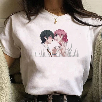 Estetinės Yarichin Kalė Klubas Grafinis Spausdinti marškinėliai Moterims Harajuku Baltos Viršūnės Marškinėlius Japonijos Anime Y2k Kpop Atsitiktinis Moterų Marškinėliai