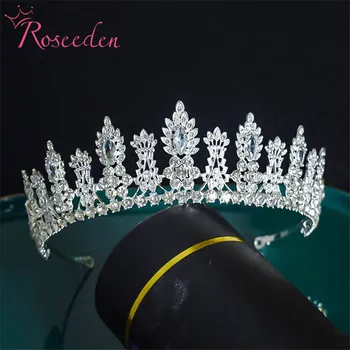 Europos CZ Kubinis Cirkonis Rožančiai Royal Queen Tiara Karūna Crystal Vestuvių Nuotakos Lankelis RE3908