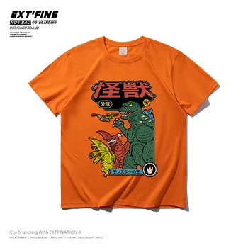 ExtFine Monstras Vasaros trumpomis Rankovėmis T-shirt Vyrai Harajuku Pora T Shirts 2021 Naujas Mados Streetwear Kawaii Viršuje Tee