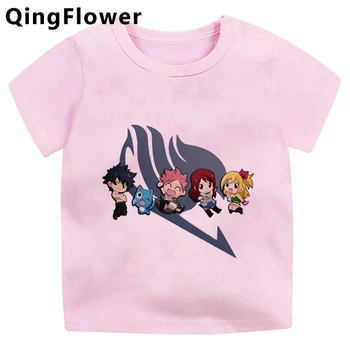 Fairy Tail vaikams, kūdikių berniukų drabužiai marškinėlius e girl anime kawaii kostiumas abbigliamento bambina marškinėliai vaikams