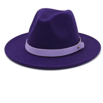 Fedoras yellower skrybėlę unisex skrybėlę odos juosta fedora bžūp fedoras kalkių žalia fetrinė skrybėlė unisex atveju skrybėlių mados skrybėlę oranžinės spalvos skrybėlę