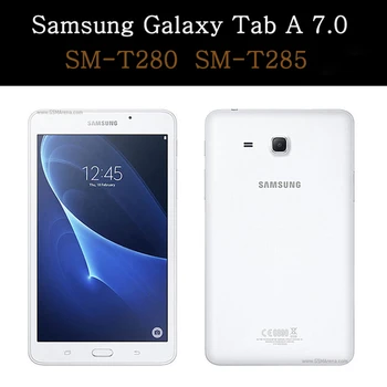Funda Samsung Galaxy Tab 7.0 2016 SM-T280 SM-T285 atsparus smūgiams Tablet Atveju Stovo Laikiklį, Flip Dangtelis Slim Coque + Grūdintas Stiklas