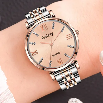Gaiety Prekės ženklo Moterų Laikrodžiai Lydinio Kvarciniai Laikrodžiai Cirkonio Prabangos Ponios Suknelė Žiūrėti Dovana Mados Laikrodis orologio donna