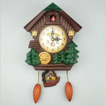 Gegutė Laikrodis Tradicinę Miškų Namas Laikrodis Rankų Darbo Medinių Sienų Švytuoklės Kvarcinis Laikrodis