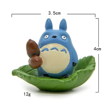 Ghibli Anime Totoro Paspaudę Žalią Palikti Pav Stalas Automobilių Ornamentu Hayao Miyazaki Modelis Pasakų Sodo Miniatiūros Amatų, Žaislų, Namų Dekoro