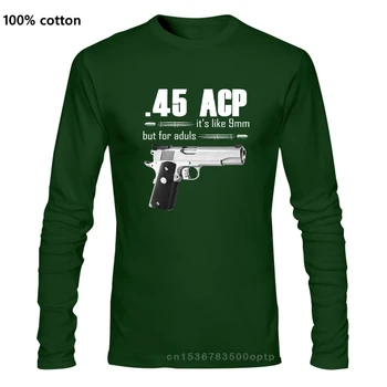 Ginklai T-Shirt .45 oCP Tai Kaip 9mm, Bet odults Kulka Šaudyti Gunner vyriški T-shirt