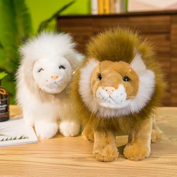 Gražus Įdaryti Minkštas Modeliavimas Liūtas Pliušiniai Žaislai Mielas Reallike Miško Gyvūnų Lėlės Puikus Gimtadienio Dovana Kambario Dekoro Vaikams Vaikams
