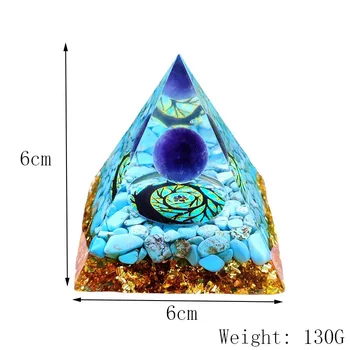 Gyvybės medis Orgone Piramidės Turkis, Ametistas Olivīns Gydymo Kristalų Energijos Orgonite Pyramide EMF Apsaugos Meditacijos Priemonė