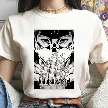 Harajuku Marškinėliai Džiudžiutsu Kaisen O-Kaklo moteriški marškinėliai Moterims trumpomis Rankovėmis Anime Tshirts Atsitiktinis Femlae Drabužius Viršūnes punk drabužiai