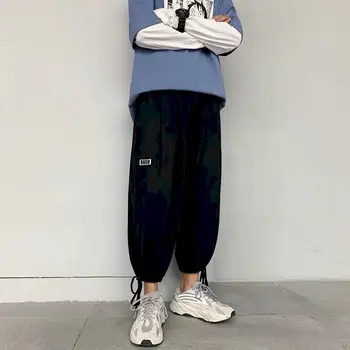 Harajuku stilius mens poilsiu pluošto kelnes sweatpants pločio kojų pora drabužius, vintage Harajuku kelnės 2020 metų vasaros atsitiktinis plius dydis
