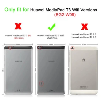 Hibridinis Šarvai Atramą Silicio Tablet Atveju, Huawei MediaPad T3 7 BG2-W09 Atveju 7,0 colių WiFi Versija Stovėti Funda +FilmGift
