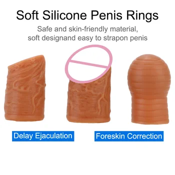 IKOKY Gaidys Rankovės Varpos Žiedas Penis Enlargement Extender Sekso žaisliukai Vyrams Sekso Įrankiai Poroms Ejakuliacijos Užlaikymas Blizgesys Dirželis