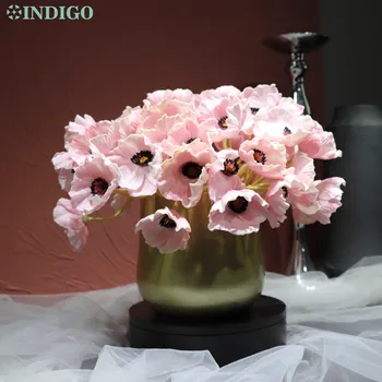 INDIGO -10vnt/Bundle Balta Anemone 35cm Namų Puošybai Vestuvių Dirbtinių Gėlių Gėlių Atveju Šalis Gėlių Nemokamas Pristatymas