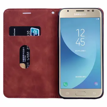 J7 2017 Mados PU Odos Flip Case For Samsung Galaxy J730F Mobiliojo Telefono Apsauga Maišelis Magnetinis Įsiurbimo Dangtelis