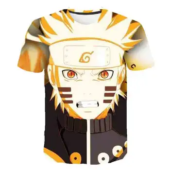 Japonijos Anime Harajuku Vaikai Naruto T-shirt 3D HD Spausdinimo Anime ir Animacinių filmų Juokinga T Marškinėliai Berniukams ir Mergaitėms trumparankoviai O-Kaklo Marškinėlius