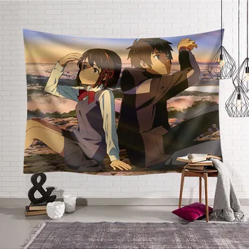 Japonijos Anime Jūsų Vardas Sienos gobelenas paplūdimio rankšluostį didelį 200*150cm Animacinių filmų mandala Sienos kabo gobelenas sienos meno jogos mesti