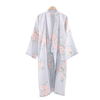 Japonijos Pižama Vasaros Grynos Medvilnės Chalatai Moterims, Minkštas Plonas Kimono Patogiai Miega, Chalatai Spa Laisvi Namų Drabužiai Vonios Chalatas