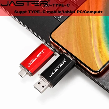 JASTER Didelės Spartos 2.0 Flash Drive, Memory Stick, USB Tipo C + USB Micro Stick 4GB 8GB 16GB 32GB 64GB LOGOTIPĄ Realias galimybes