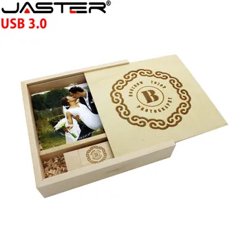 JASTER Nemokama logo įrašyti naują norma naują albumą pasirinktinius nuotraukų dėžutė su šiaudelius usb 3.0 stick pen ratai vestuvių dovanos svečiams