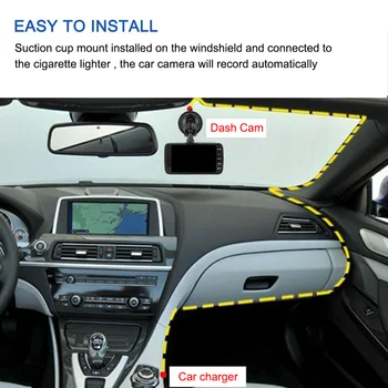 Jutiklinio Ekrano, Automobilinio DVR Brūkšnys Cam Kamera Galinio vaizdo Vaizdo įrašymo DashCam Dvigubo Objektyvo Naktinio Matymo 4