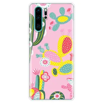 Kaktusas Derliaus Gėlių Padengti Telefoną Atveju Huawei P40 30 P20 Mate 30 20 10 Pro P10 Lite P Smart Z 2019 Coque 