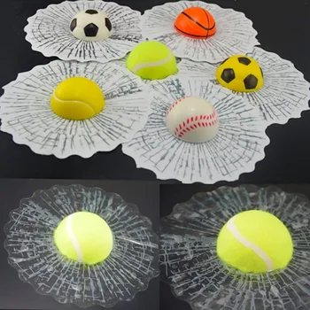 Karšto 3D Kamuolys Pataiko į Automobilių Langų Stiklo Skaldyti Automobilių Lipdukas Kūrybos Beisbolo, Futbolo, Teniso Stiliaus Auto Langą prekinis, galinis Stiklo Lipdukai
