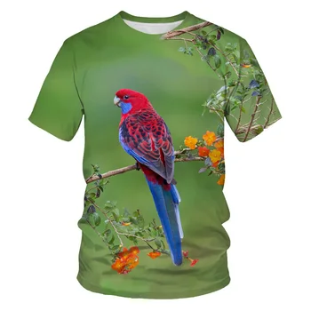 Karšto Gyvūnų Vyrų marškinėliai 3D Spausdinimo Papūga Mados Žmogaus T-shirt Vasaros Orui Elastinga marškinėliai Aukštos Kokybės marškinėliai Juokinga viršuje tee