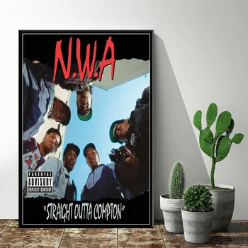 Karšto Hip-Hop Rap Albumas N. W. A. Greatest Hits Niggaz4Life Nuotraukos Kokybės Drobė, Tapyba, Plakatas Miegamasis Gyvenimo Sienos Menas Namų Dekoro