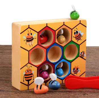 Karšto Mediniai Simpatijų Educatinal Žaislai Vaikams Montessori Ankstyvojo Ugdymo Avilys Žaidimas Vaikystės Spalvų Pažinimo Įrašą Mažų Žaislų Bitė