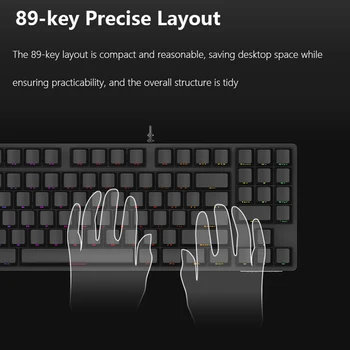 KOMANDA VILKAS X59 RGB Žaidimų Mechaninė Klaviatūra, Naudodami Cherry Mx jungikliai Nešiojamų 89 Klavišus Pusėje tekstas Švyti keycaps Mėlyna Raudona Jungiklis