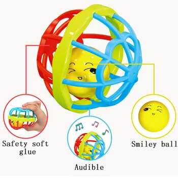 Kūdikių Barškučių Žaislas Minkštas Gumos Kūdikis, Ranka Bell Barškučių Fitneso Sugriebti Kamuolį Cartoon Vaikų Naudotis Žaislai Ankstyvojo Lavinimo Žaislai