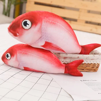 Kūrybos 40-120cm Modeliavimas Red Rock Žuvų Pliušiniai Žaislai Įdaryti Minkštas Tikroviška Lėlių Kūdikiui Nuraminti Sofos Pagalvę Vaikams Kalėdų Dovana