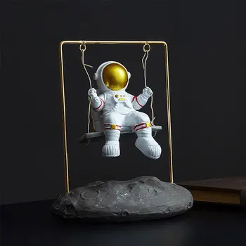 Kūrybos Dervos Astronautas Figūrėlės Šiuolaikinės Astronautas Skulptūros, Dekoratyvinės Sienų Mount Kosmonautas Statulos Namų Dekoro