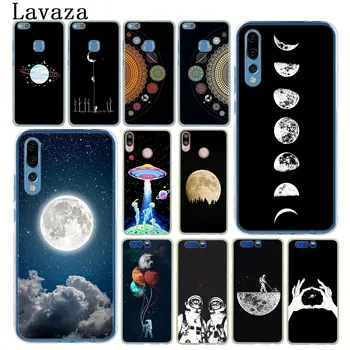 Lavaza Kosmoso Love Moon Astronautas Katė Telefoną Atveju Huawei 30 P20 Pro P9 P10 Plius P8 Lite Mini 2016 2017 P smart Z 2019 Dangtis