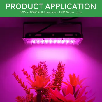 LED Grow Light AC220V 50W 100W LED Full spectrum Fito Lempos Šiltnamio efektą sukeliančių Hydroponic Augalų Augimo Apšvietimas