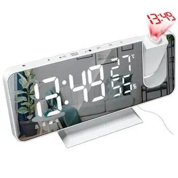 LED Skaitmeninis Laikrodis-Žadintuvas Elektroninių Stalo Laikrodis, Darbalaukio Laikrodžius, USB Žadintuvas, FM Radijas Laiko Projektorius Atidėti 2 Signalizacijos Funkcija