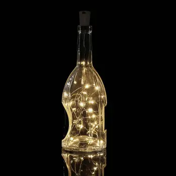 LED Vyno Butelis Lempos 2m 20LEDs Kamštienos Formos Varinės Vielos Kalėdų String Žibintai, Kavinė Restoranas Prabangus Papuošalai