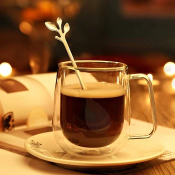 Ledų Arbatos Maišant Šaukštai Retro Desertas kavos puodelis Espresso Šaukštai Nustatyti, stalo Įrankiai, Virtuvės Indai, 1 Komplektas 8 Vienetų