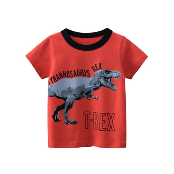 Lioraitiin 1-9Years Vaikų Berniuko, Mada, T-Marškinėliai trumpomis Rankovėmis Raudona Raidė Dinozaurų Spausdinti Viršuje Todder Vaikai