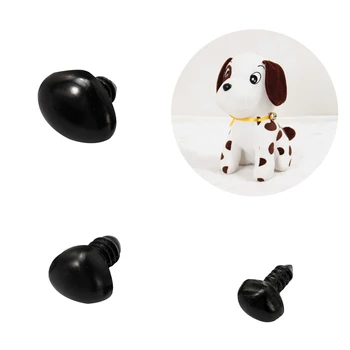 LMDZ Juodo Plastiko Nosį su Sklende, 6mm-kaip 14mm Trikampio Vadovas Medžiaga Lėlės Gyvūnų Pliušiniai Žaislai 