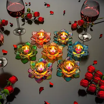 Lotus Tealight Žvakių Laikiklis Dervos Pelėsių 3d Silikono Pelėsių Žvakė Priėmimo Gėlių Žvakidė Epoksidinės Liejimo Pelėsių 