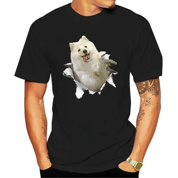 Mados t shirts menMen Marškinėliai Samoyed Suplėšyti Marškinėliai Moterims T-Shirtfunny spausdinti tee