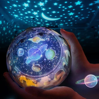 Magija Žvaigždėtas Dangaus Projektorius, Žaislų Planeta Žemė Visatoje, LED Lempos, Spalvinga Pasukti Mirksi Žvaigždės Vaikai, Kūdikis, Kalėdų Dovana