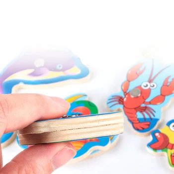 Mediniai Magnetiniai Žaislai, Žvejybos Žuvis Puzzle Žaidimai Valdybos Dėlionės Žaidimas Magnetas Interaktyvių Mokomųjų Žaislų Vaikams