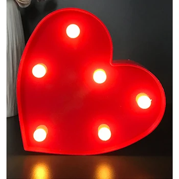 Meilė Širdies Abėcėlė Žibintai Gimtadienio Apdailos Naktį Lempos Šviesos LED Lettert Baterija Lempos Vestuvės Valentino Diena Dekoras